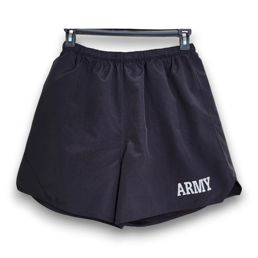 US Army PT Shorts Large Black Old Style Reflective Kandor Mfg - Picture 3 of 6